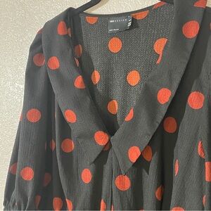 ASOS Polka Dot Peter Pan Collar Dress Plus Size 18 runs large